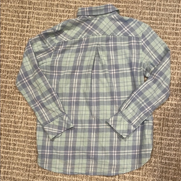 Women’s VINEYARD VINES Blue and Green Button Down Shirt Relaxed Fit Sz 8 - Picture 5 of 6